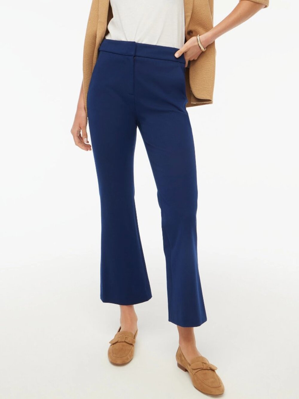J. Crew Factory Navy Cropped Flare Pants